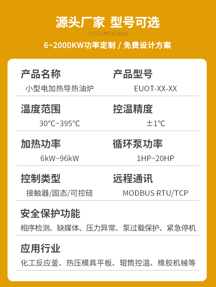 96KW電加熱導熱油爐參數